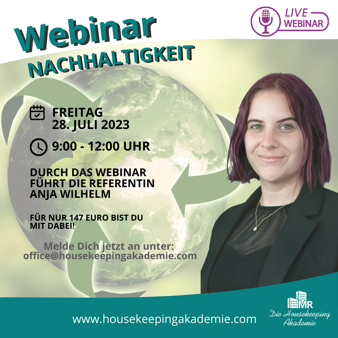 Ankündigung des Webinar Nachhaltigkeit am 28. Juli 2023